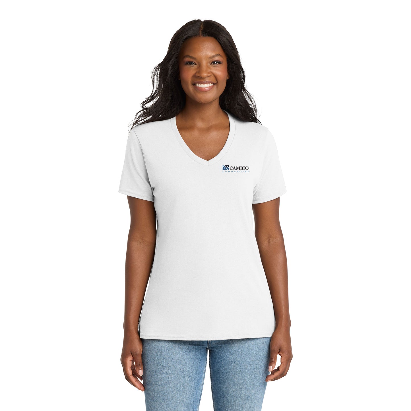Port & Co Women's Core Cotton V-Neck Tee