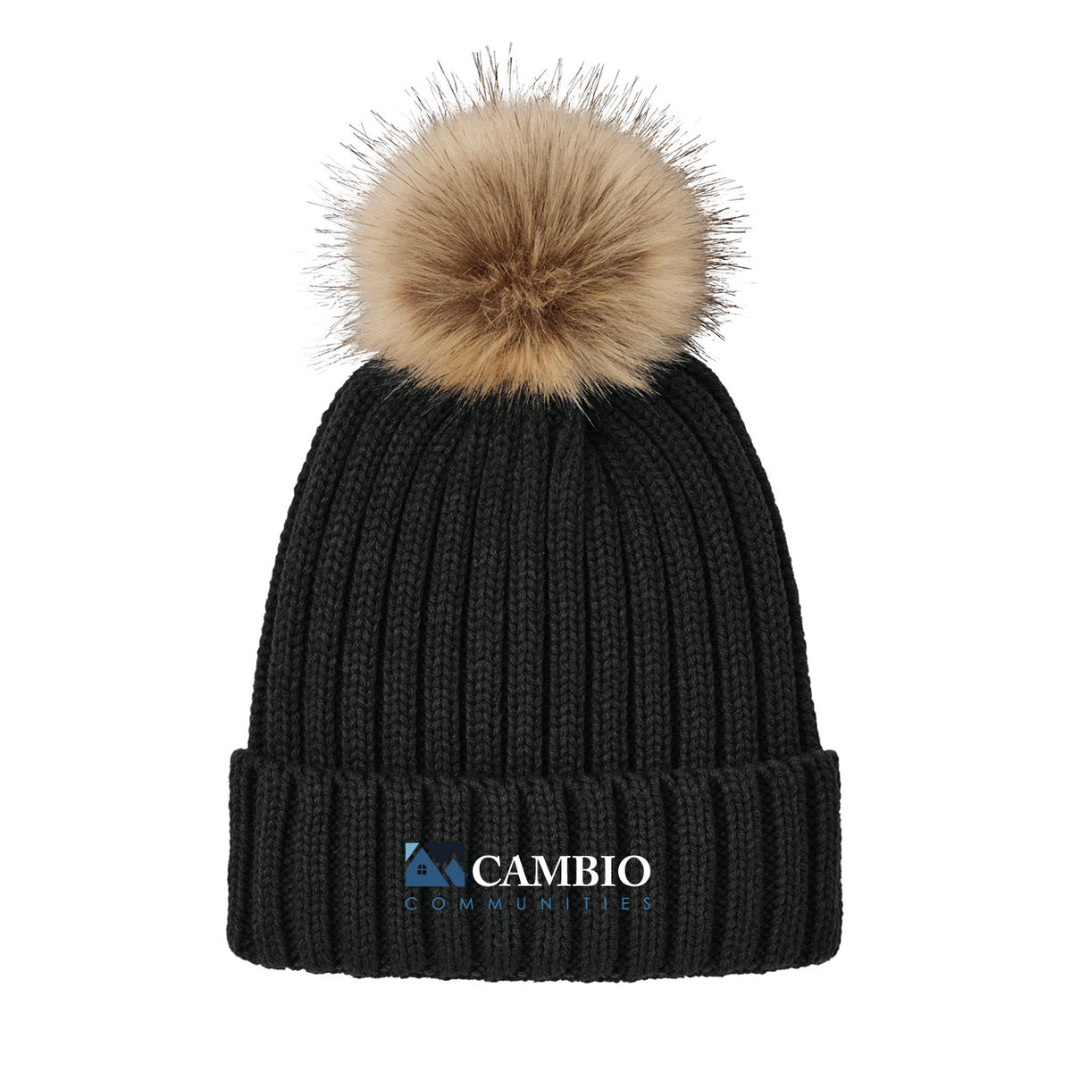 Port Authority Faux Fur Pom Beanie