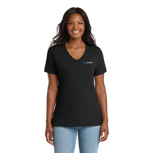 Port & Co Women's Core Cotton V-Neck Tee