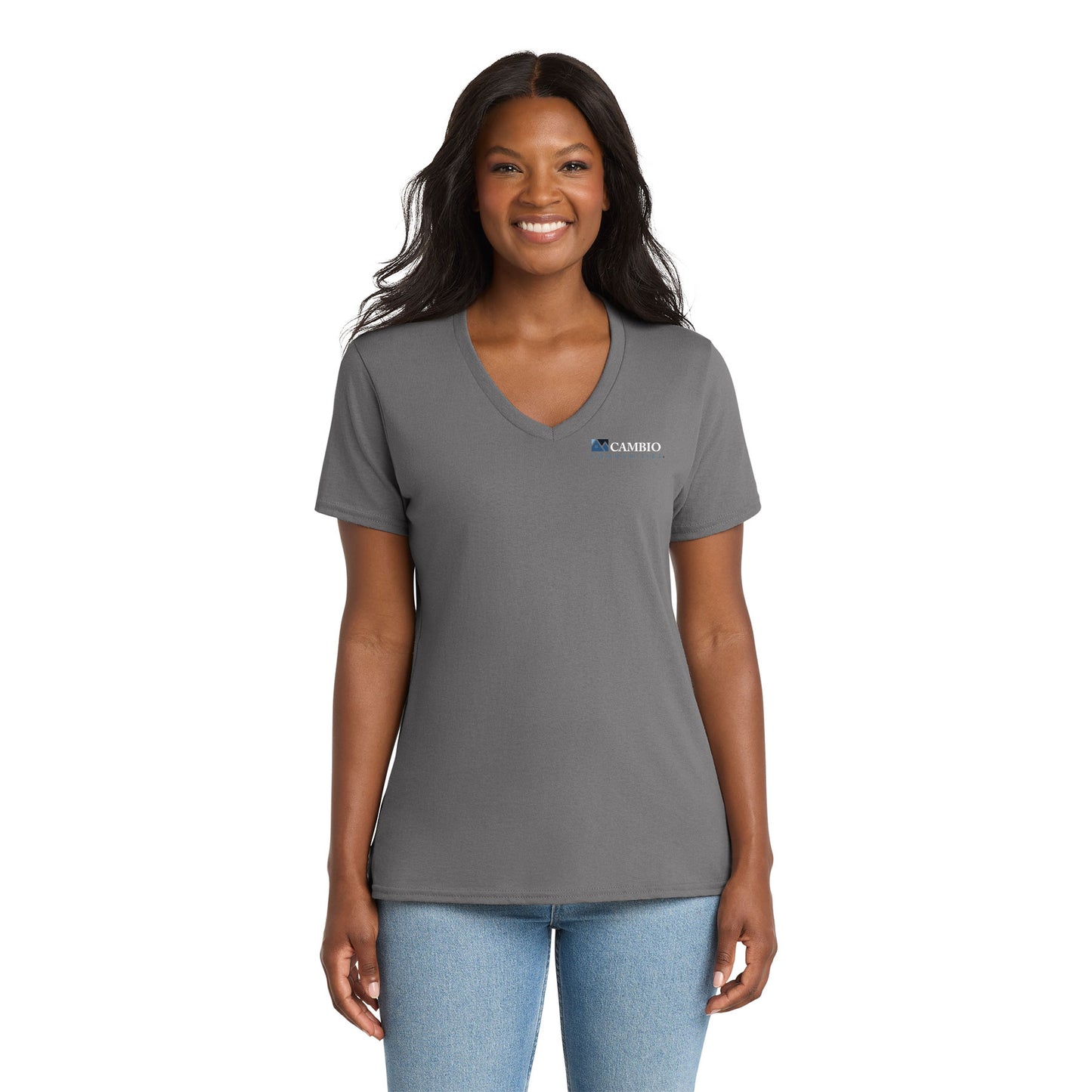 Port & Co Women's Core Cotton V-Neck Tee